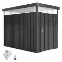 Outsunny 5.3 x 8.5ft Galvanised Steel Garden Shed, Metal Shed with Roof Windows, Leakage Holes and Lockable Wide Door for Outdoor Patio Tool Storage(m-10)