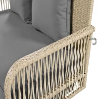 Balancelle de jardin, balancelle Hollywood avec coussins de siège et de dossier amovibles et lavables, 2 places, 113x54x53 cm, Beige(m-6)