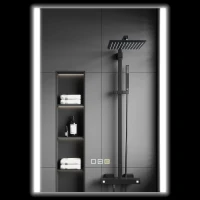 HOMCOM Specchio da Bagno con Luce LED a 3 Colori e Funzione Memory, in Vetro Temperato, 70x50x3 cm, Argento(m-1)