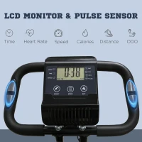 HOMCOM 2-in-1 Folding Exercise Bike with 8-Level Magnetic Resistance, Arm Resistance Band, Pulse Sensor, Green(m-4)