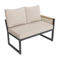 Conjunto de Jardín para 7-8 Personas Diseño Modular con Cuerdas Beige(m-11)