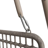 Balancelle de jardin pour 2 personnes, balancelle avec dossier, 141×109×143 cm, Beige＋Marron(m-6)