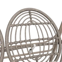 Balancelle de jardin pour 2 personnes, balancelle avec dossier, 141×109×143 cm, Beige＋Marron(m-7)