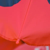 Outsunny Set masă de grădină cu 2 scaune pliabile, masă și scaune pentru copii în aer liber cu umbrelă din metal și poliester, roșu(m-8)