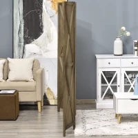 HOMCOM Biombo de 4 Painéis Separador de Ambientes Dobrável 182x170 cm Divisória para Espaços de Madeira Marrom Acinzentado(m-8)
