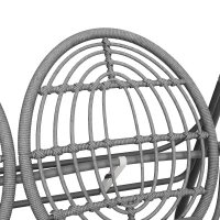Dondolo da Giardino a 2 Posti in Metallo con Cuscino Sfoderabile, 141x109x143 cm, Grigio Scuro(m-5)