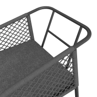 Set da giardino, Set di divani da esterno moderno con piano del tavolo in vetro e cuscini di seduta e schienale, Grigio(m-8)