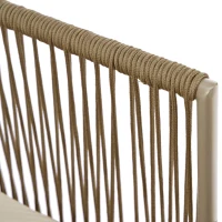 Ensemble de salon de jardin, ensemble de meubles de jardin en forme de L avec corde tissée à la main, 2 canapés et 1 table , Fauve(m-8)