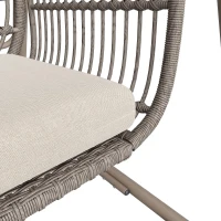 Balancelle de jardin pour 2 personnes, balancelle avec dossier, 141×109×143 cm, Beige＋Marron(m-5)