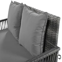 Dondolo da giardino dondolo Hollywood con cuscini di seduta e schienale rimovibili e lavabili, 2 posti, Grigio(m-5)