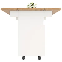 Îlot de cuisine moderne, chariot de service multifonctionnel avec espace de rangement et armoires à porte vitrée, 120×30×79,5 cm, Naturel, Argent + Gris, Blanc(m-6)