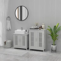 kleankin Modern Bathroom Floor Cabinet - Grey(m-9)