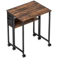 HOMCOM 63 cm Drop Leaf Writing Work Desk - Rustic Brown(m-1)