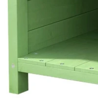 Armadio da giardino in legno, armadio per attrezzi con tre scomparti, 87,7×40×70,2 cm, Verde(m-7)