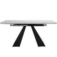 Masă de luat extensibilă, pentru living și birou de acasă, 159x74x77 cm, Negru+Gri(m-4)