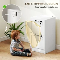 HOMCOM 2-Drawer Filing Cabinet with Lock - White(m-7)