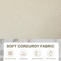 HOMCOM Three-Seater Corduroy Sofa - Cream White(m-5)