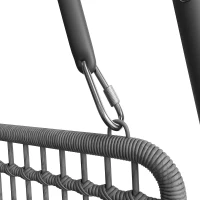 Dondolo da Giardino a 2 Posti in Metallo con Cuscino Sfoderabile, 141x109x143 cm, Grigio Scuro(m-6)