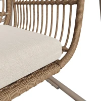 Dondolo da giardino per 2 persone, 141×109×143 cm, Beige(m-7)