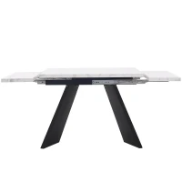 Masă de luat extensibilă, pentru living și birou de acasă, 159x74x77 cm, Alb+Negru(m-5)