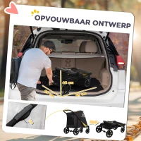 PawHut hondenbuggy, opvouwbare hondenwagen, hondenbuggy met kussen, kattenbuggy(m-6)