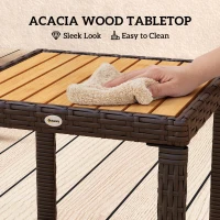 Outsunny Three-Piece Rattan Chair Set - White(m-6)