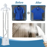 HOMCOM Upright Garment Clothes Steamer with 6 Steam Setting, 45s Fast Heat-up, 1.7L Water Tank and 45min Steamer, Wrinkle and Odour Remover, White(m-8)