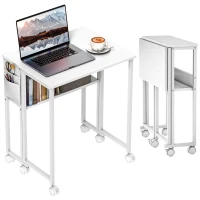 HOMCOM 63 cm Drop Leaf Writing Work Desk - White(m-10)