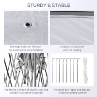 Outsunny 3.3 x 3.3m Pop Up Gazebo, Double Roof Foldable Canopy Tent with Zipped Mesh Sidewalls, Height Adjustable and Carrying Bag, Event Tent for Patio Garden, Grey(m-7)