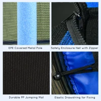 HOMCOM Trampolim para Crianças com Rede de Segurança e Estrutura de Aço para Interiores e Exteriores Carga 50 kg Ø163x190 cm Azul(m-8)