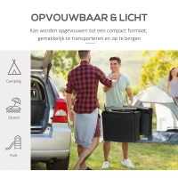 Outsunny Ligbank, Opvouwbare Tuinligbed, Metaal, Verstelbaar, Zwart(m-7)