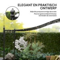 Outsunny 2,5 x 3 m Pergola, Wandgemonteerde Tuinpaviljoen, waterbestendig, Metalen frame, Afvoergaten, Schaduwdak, Crèmewit(m-6)