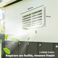 Outsunny Casetta da Giardino con Porta Scorrevole, in Acciaio, 345x280.5x169-201cm, Grigio(m-9)