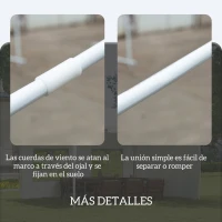 Outsunny Carpa de Jardín 395x295x255 cm Cenador Desmontable Exterior con 2 Laterales 2 Ventanas Anti-UV para Terraza Patio Blanco(m-5)