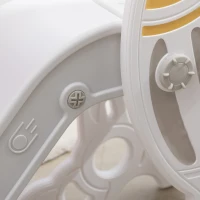 AIYAPLAY Scivolo per Bambini 18-36 Mesi in PE e PP a Tema Spaziale con Scale Antiscivolo, 157x46.5x80 cm, Grigio e Bianco(m-7)