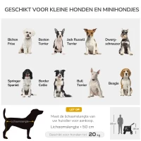 PawHut Hondenbuggy met Kussen, 3 Zijvakken, Opvouwbaar, Hondenkar, 102 cm x 62 cm x 105 cm, Zwart(m-4)