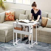 HOMCOM 63 cm Drop Leaf Writing Work Desk - White(m-2)