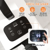 PawHut Secador para Perros de 2200W con Pantalla Digital Velocidad y Temperatura Ajustables 3 Boquillas Blanco(m-4)