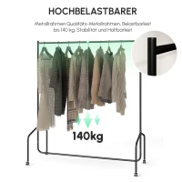HOMCOM Kleiderständer Kleiderwagen Wäscheständer Rollgarderobe Garderobenständer (150 x 60 x 170 cm)(m-4)