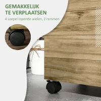 Outsunny Plantenbak met Traliewerk, 4 Wielen, Natuurlijk Hout, Weerbestendige Lak, 76 x 30 x 155 cm(m-7)