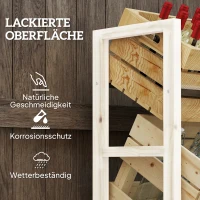 Outsunny Getränkekistenregal für 3 Getränkekisten Getränkeregal Holz Kistenregal mit 3 Ebenen 56 x 32 x 112 cm Naturholz(m-7)
