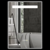 HOMCOM Espejo de Baño con Luz LED 70x50 cm con 3 Colores de Luz Función Antivaho Función de Memoria IP44(m-10)