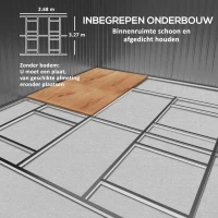 Outsunny Tuinschuur, Weerbestendig Tuinhuis voor Tuingereedschap, met Ventilatieramen, Schuifdeuren, Staal, Donkergroen(m-7)