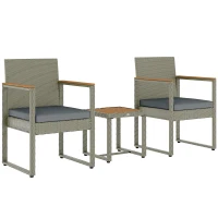 Outsunny Three-Piece Rattan Chair Set - Grey(m-1)
