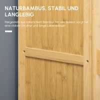 HOMCOM Bambus Aufbewahrungsschrank mit Regalen und Lamellentürdesign für Badezimmer Schlafzimmer Wohnzimmer 40 x 30 x 140 cm(m-4)