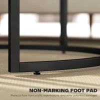 HOMCOM Set of Two Marble-Effect Stacking Tables - Black/White(m-7)