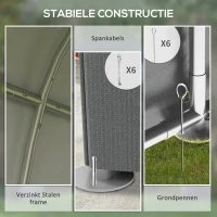 Outsunny Opslagtent met Staalframe robuust weerbestendig, Donkergrijs(m-5)