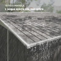 Outsunny Casetta da Giardino con Porta Scorrevole, in Acciaio, 345x280.5x169-201cm, Grigio(m-8)