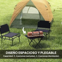 Outsunny Tienda de Camping para 4 Personas Impermeable Fácil Instalación y Bolsa de Transporte Incluida 200x200x135 cm Gris(m-4)