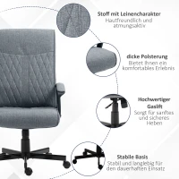 Vinsetto Bürostuhl Computerstuhl, höhenverstellbar, neigbar, ergonomischer Bürostuhl, Grau(m-7)